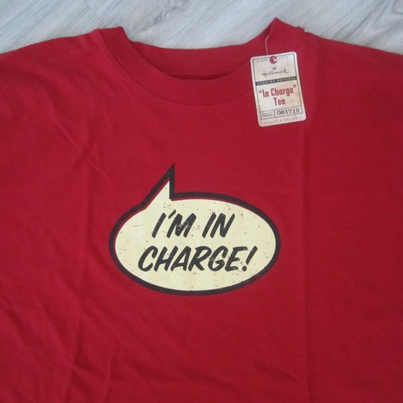 NWT - HALLMARK - SZ XL -Red T-shirt "I'm In Charge - Picture 2 of 4